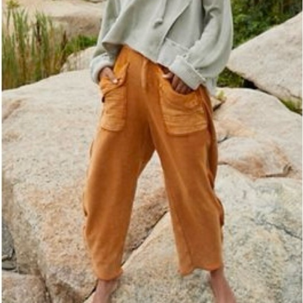 Free People Orange Brown Joggers